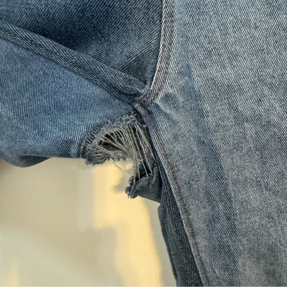 Rejina Pyo Luci Patchwork Contrast Raw Hem Slim Straight Ankle Jean Trousers 16 - Picture 7 of 13